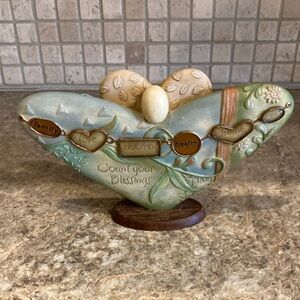 Decorative Stone Plaque with Heart Accents